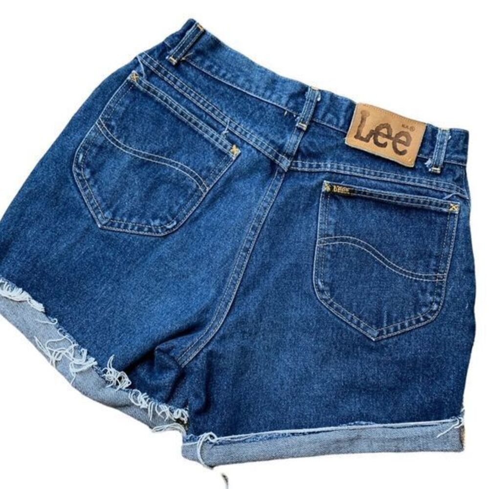 Lee | Reworked denim cutoffs Jean shorts 26” high waist dark wash